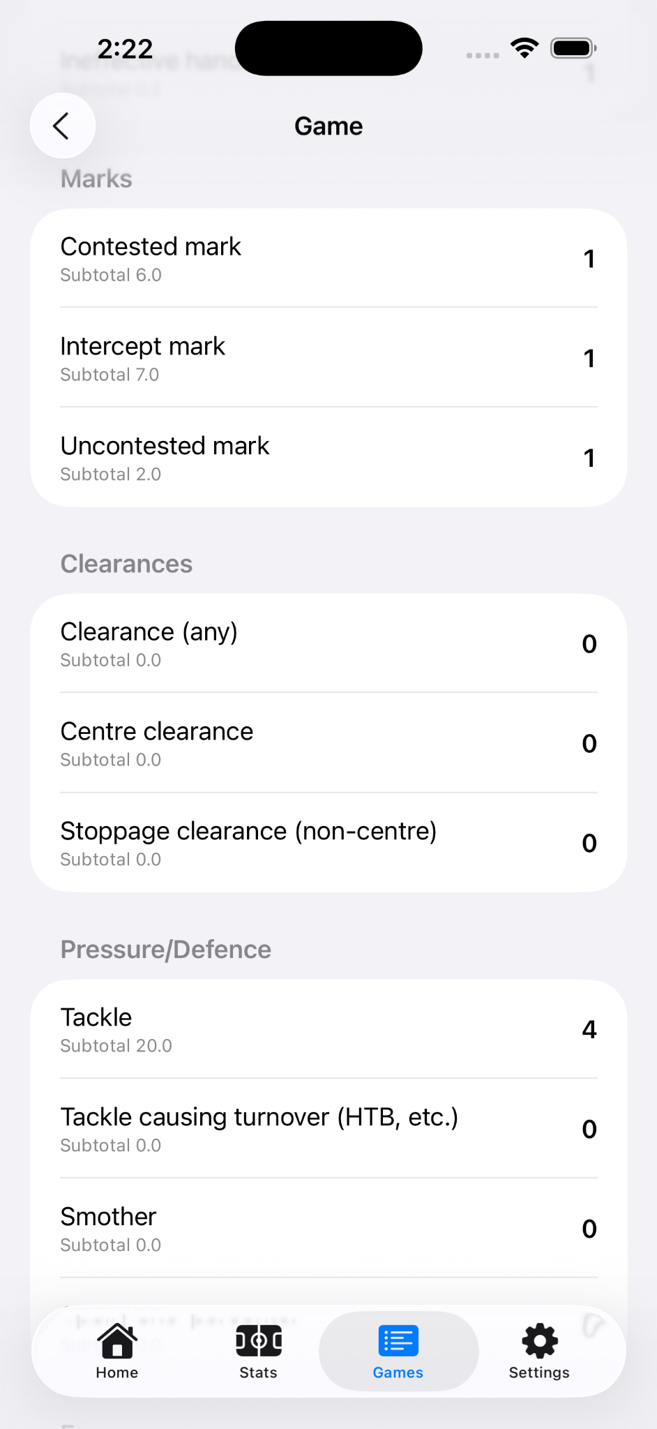 Errors, free kicks, ruck