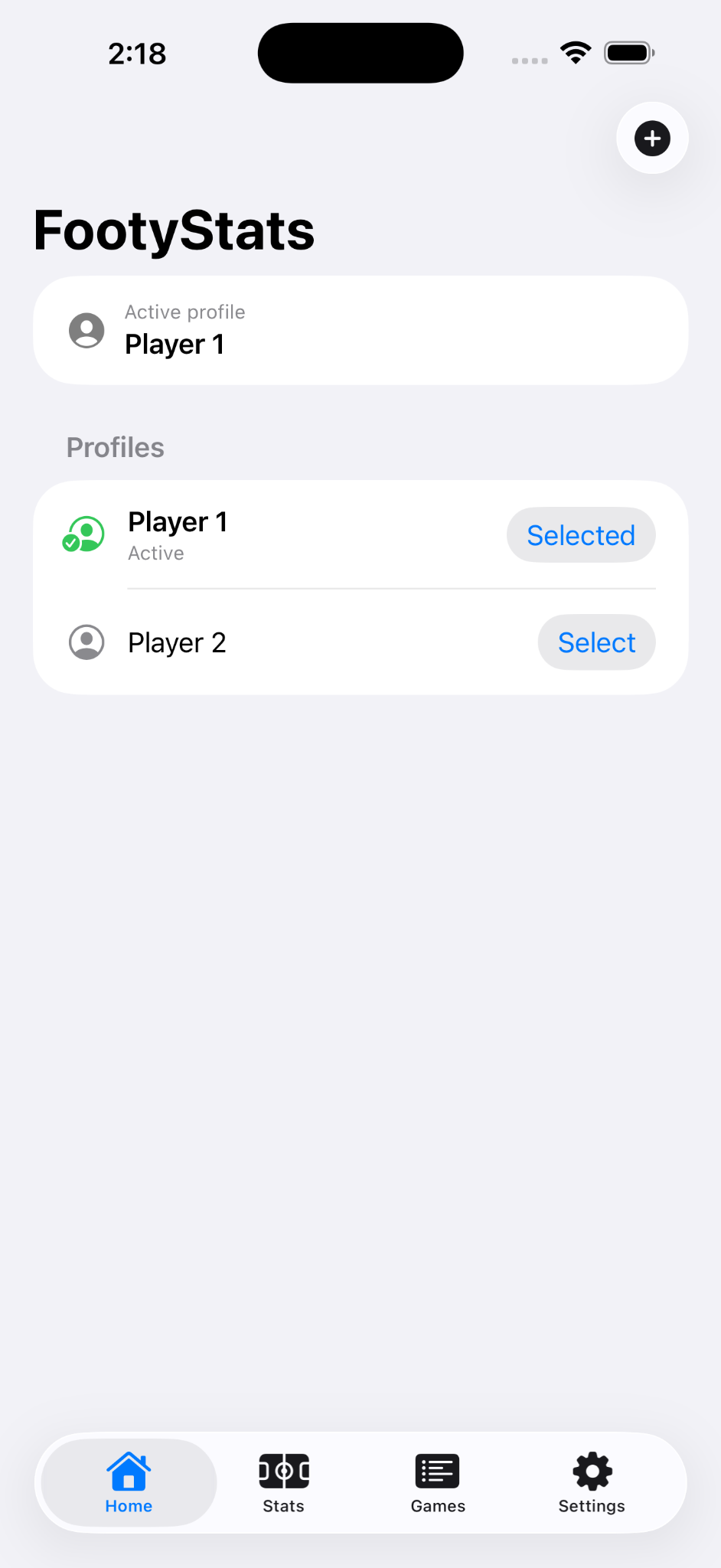 Home, active profile