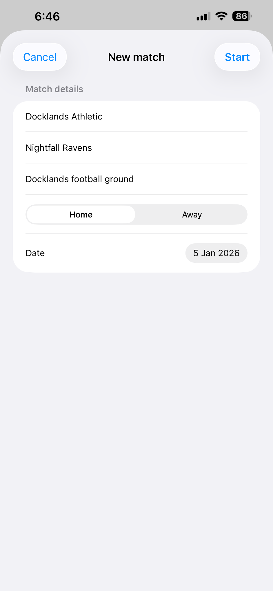 Live defensive stat entry including tackles and interceptions